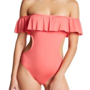 NWOT Laundry by Design Blue Off Shoulder Monokini